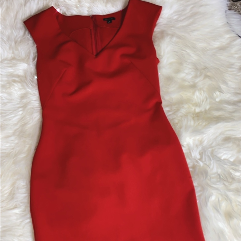 Size 8 Ann Taylor Red Fitted dress